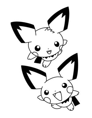 Pichu boyama sayfası,  coloring page, Mutlu Pichu, 