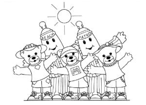 Pijamalı Muz boyama sayfası,  coloring page, Pijamalı Muz Ve Ayı, 