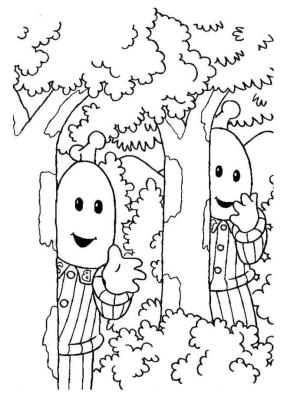 Pijamalı Muz boyama sayfası,  coloring page, Pijamalı Muzlar Saklambaç Oynuyor, 