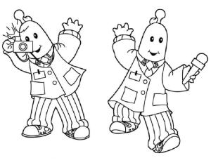 Pijamalı Muz boyama sayfası,  coloring page, Pijamalı Muz Gülümsüyor, 