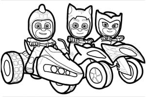 Pijamaskeliler boyama sayfası,  coloring page, Pijama maskesi grup, 