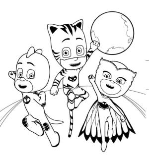 Pijamaskeliler boyama sayfası,  coloring page, Heyecanlı pijama maskesi, 