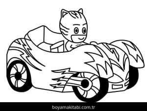 Pijamaskeliler boyama sayfası – PDF indir, sevimli karakter