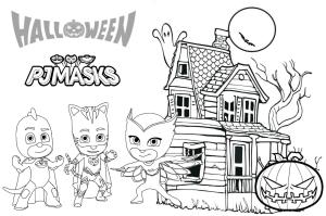 Pijamaskeliler boyama sayfası,  coloring page, Cadılar Bayramı Pijamaskeliler Maskesi, 