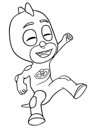 Pijamaskeliler boyama sayfası,  coloring page, Pijamaskeliler kertenkele çocuk güldü, 