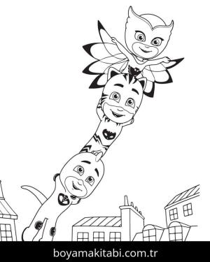Pijamaskeliler boyama sayfası – yaratıcılığı geliştirir, keyifli zaman
