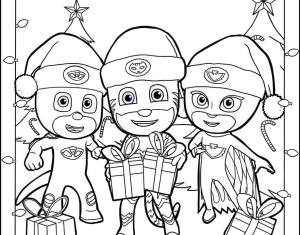 Pijamaskeliler boyama sayfası,  coloring page, PJ Maskeler Noel pijamaskeliler, 