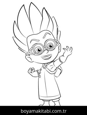 Pijamaskeliler boyama sayfası – okul öncesi, evde etkinlik