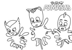 Pijamaskeliler boyama sayfası,  coloring page, Pijama maskesi duvara yapıştı, 