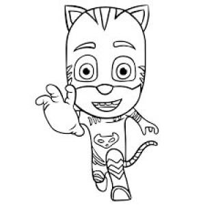 Pijamaskeliler boyama sayfası,  coloring page, Kedi Adam Koşu Içinde Pijamaskeliler, 