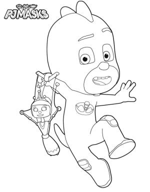 Pijamaskeliler boyama sayfası,  coloring page, Pijamaskeliler havalı kertenkele çocuk, 