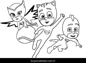 Pijamaskeliler boyama sayfası – çocuklar için, çizgi film temalı