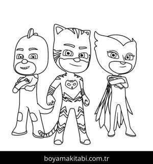 Pijamaskeliler boyama sayfası – PDF indir, sevimli karakter
