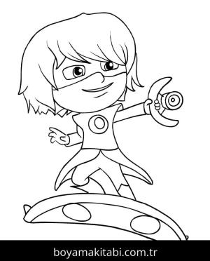 Pijamaskeliler boyama sayfası – eğlenceli etkinlik, el becerilerini geliştirir