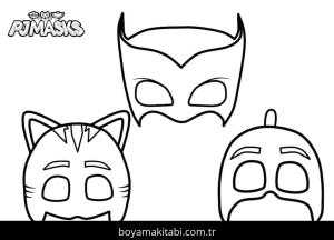 Pijamaskeliler boyama sayfası – el becerilerini geliştirir, boyama çalışması