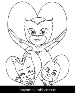 Pijamaskeliler boyama sayfası – çocuk aktivitesi, PDF indir