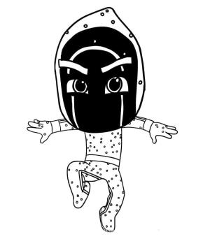 Pijamaskeliler boyama sayfası,  coloring page, Gece Ninja maske pijama, 