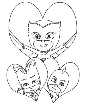 Pijamaskeliler boyama sayfası,  coloring page, Pijama maskeli Aşk, 