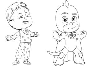 Pijamaskeliler boyama sayfası,  coloring page, Pijama maskesi Geko, 