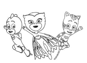 Pijamaskeliler boyama sayfası,  coloring page, Uçan Pijamaskeliler görüntüsü, 