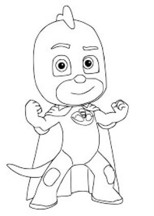 Pijamaskeliler boyama sayfası,  coloring page, Gekko Güçlü, 