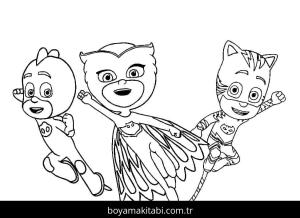 Pijamaskeliler boyama sayfası – evde etkinlik, ücretsiz yazdır