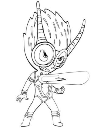 Pijamaskeliler boyama sayfası,  coloring page, Firefly Villain, 