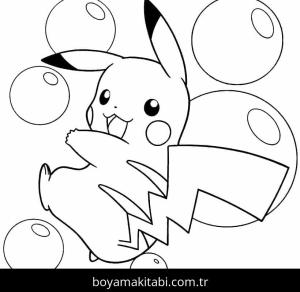 Pikachu boyama sayfası – el becerilerini geliştirir, boyama çalışması