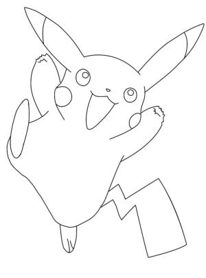 Pikachu boyama sayfası,  coloring page, Komik Pikachu Atlayışları, 