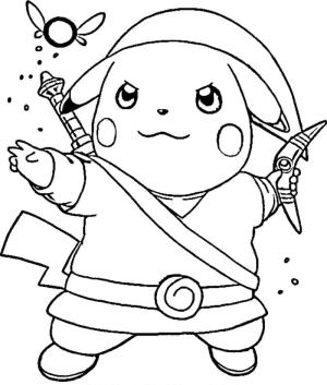 Pikachu boyama sayfası,  coloring page, ninja pikaçu, 