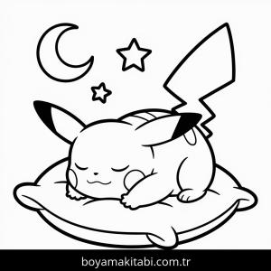 Pikachu boyama sayfası – kolay boyama, eğitici aktivite