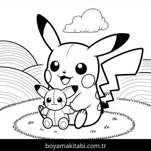 Pikachu boyama sayfası – sevimli karakter, sanatsal çalışma