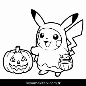 Pikachu boyama sayfası – çizgi film temalı, basit çizim