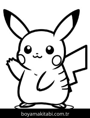 Pikachu boyama sayfası – basit çizim, kolay boyama