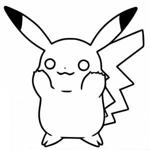 Pikachu boyama sayfası,  coloring page, Neşeli Pikachu, 