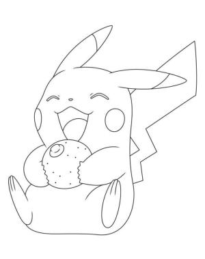 Pikachu boyama sayfası,  coloring page, Pikachu ve Bir Top, 