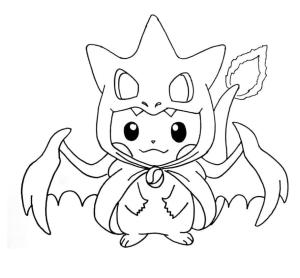 Pikachu boyama sayfası,  coloring page, Kostümlü Pikachu, 