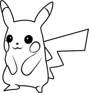 Pikachu boyama sayfası,  coloring page, Pikaçu Gülümseyen, 