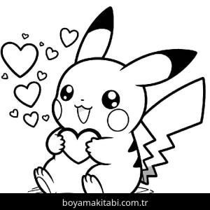 Pikachu boyama sayfası – el becerilerini geliştirir, boyama çalışması