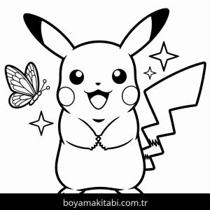 Pikachu boyama sayfası – çocuklar için, çizgi film temalı