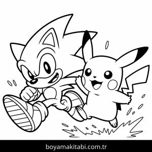 Pikachu boyama sayfası – çocuk aktivitesi, PDF indir