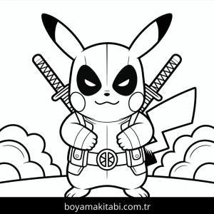 Pikachu boyama sayfası – sevimli karakter, sanatsal çalışma