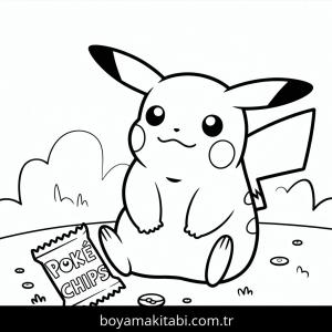 Pikachu boyama sayfası – el becerilerini geliştirir, boyama çalışması