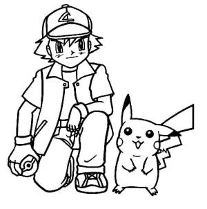 Pikachu boyama sayfası,  coloring page, Satoshi ve Pikachu resim, 