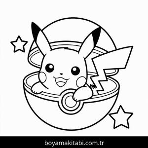 Pikachu boyama sayfası – sevimli karakter, sanatsal çalışma