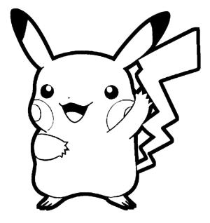 Pikachu boyama sayfası,  coloring page, Pikachu El Sallıyor, 