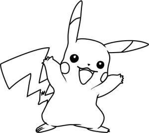 Pikachu boyama sayfası,  coloring page, Komik Pikaçu, 