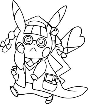 Pikachu boyama sayfası,  coloring page, Doktor Pikachu, 