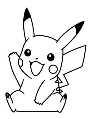 Pikachu boyama sayfası,  coloring page, Yazdırılabilir Mutlu Pikachu, 