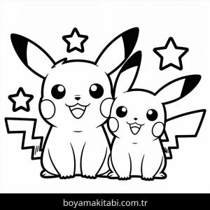 Pikachu boyama sayfası – boyama etkinliği, çocuk aktivitesi